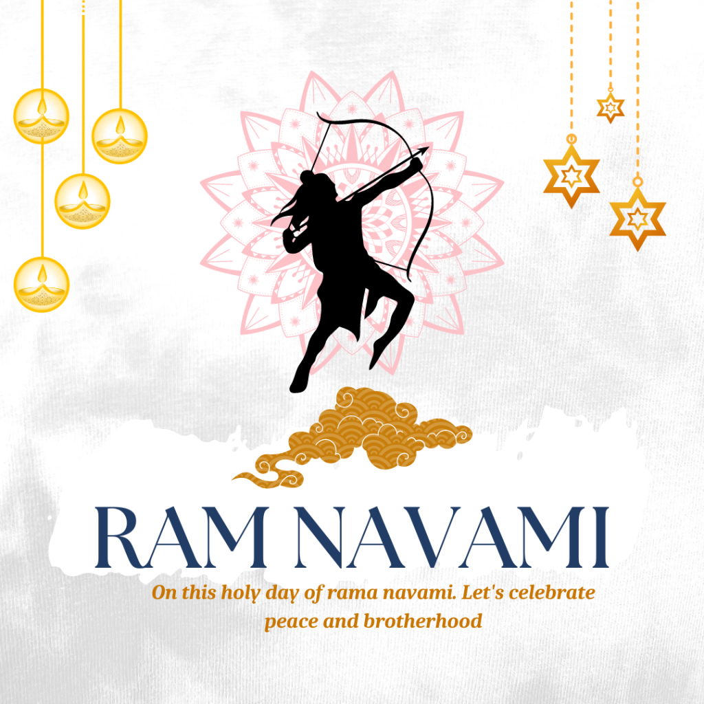 Ram navami wishes image with Lord Rama with white background